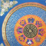 Stock Clearance – Buddhist Hand-Painted Mantra Mandala (Heavily Detailed, Square Mandala) - Image 2