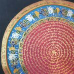 Stock Clearance – Hand-Painted Mantra Mandala (Heavily Detailed, Square Mandala) - Image 2
