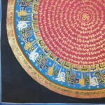 Stock Clearance – Hand-Painted Mantra Mandala (Heavily Detailed, Square Mandala) - Image 4
