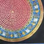 Stock Clearance – Hand-Painted Mantra Mandala (Heavily Detailed, Square Mandala) - Image 5