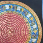 Stock Clearance – Hand-Painted Mantra Mandala (Heavily Detailed, Square Mandala) - Image 3