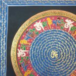 Stock Clearance – Hand-Painted Mantra Mandala (Heavily Detailed, Square Mandala) - Image 2