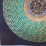 Stock Clearance – Hand-Painted Mantra Mandala (Heavily Detailed, Square Mandala) - Image 4