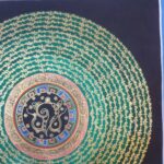 Stock Clearance – Hand-Painted Mantra Mandala (Heavily Detailed, Square Mandala) - Image 3