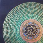 Stock Clearance – Hand-Painted Mantra Mandala (Heavily Detailed, Square Mandala) - Image 2