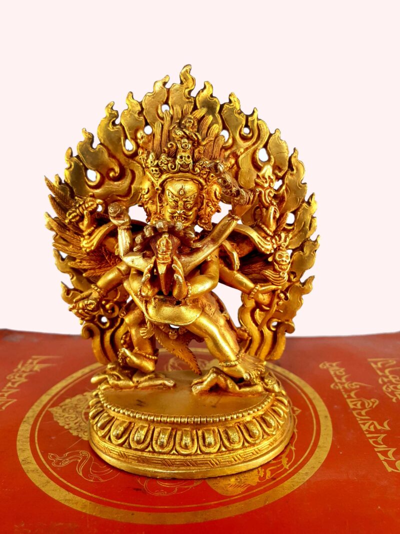 Buddhist Statue of Vajrakilaya - Dorje Phurba, Full Gold Plated - Image 3