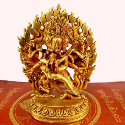 Buddhist Statue of Vajrakilaya - Dorje Phurba, Full Gold Plated