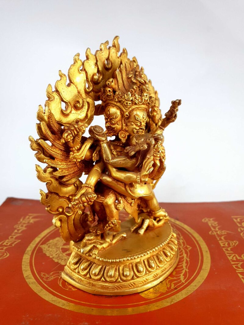 Buddhist Statue of Vajrakilaya - Dorje Phurba, Full Gold Plated - Image 2