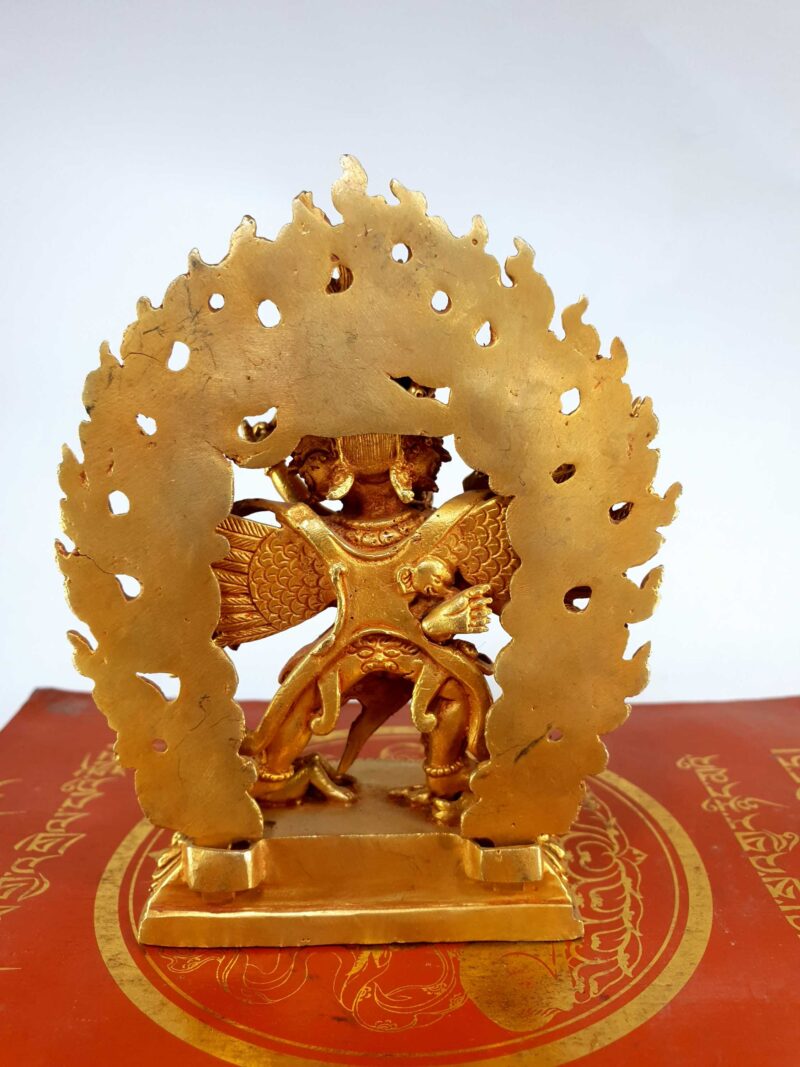 Buddhist Statue of Vajrakilaya - Dorje Phurba, Full Gold Plated - Image 5