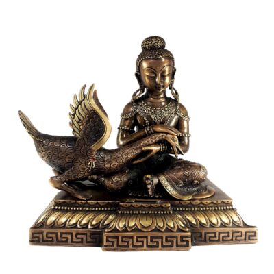 Siddhartha Gautama Buddha with Swan – Antique Finish, HQ Brass Statue