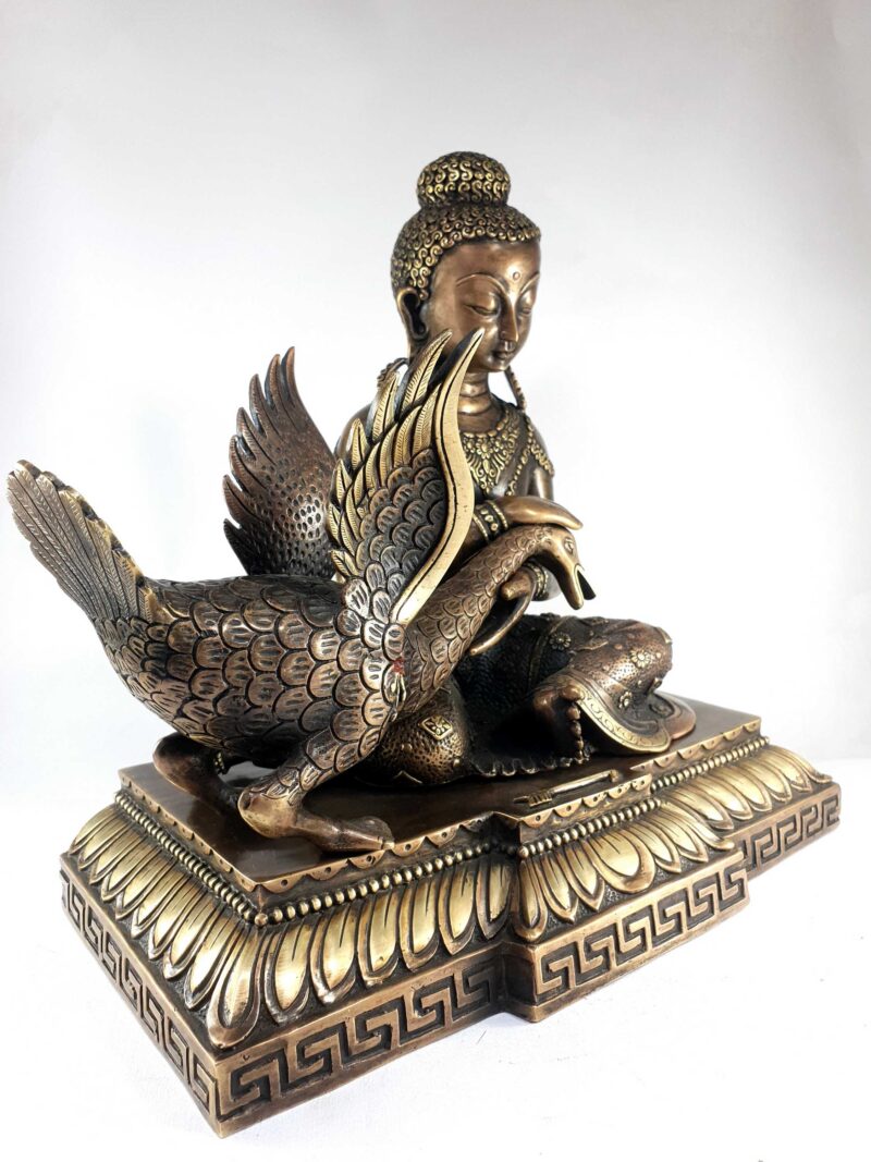 Siddhartha Gautama Buddha with Swan – Antique Finish, HQ Brass Statue - Image 2