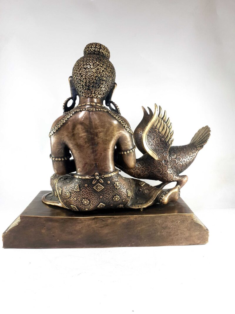 Siddhartha Gautama Buddha with Swan – Antique Finish, HQ Brass Statue - Image 5