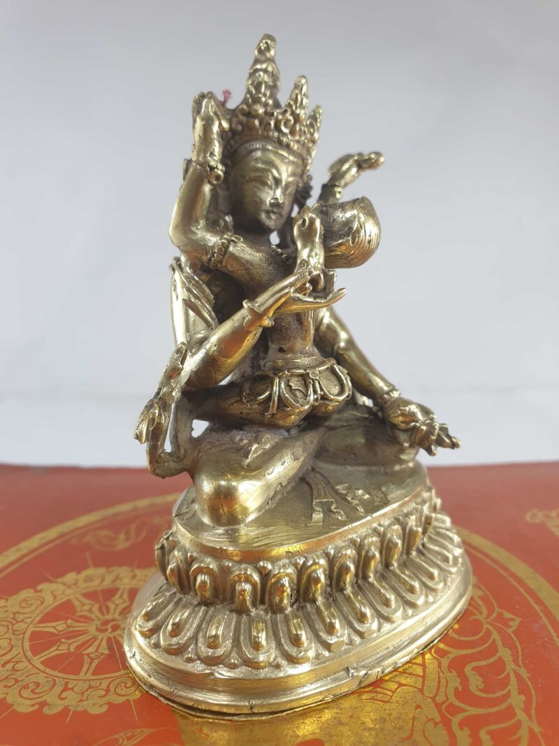 Buddhist Statue of Vajrasattva with Consort Shakti – Glossy Finish, Free Patina, Choice of Material - Image 2