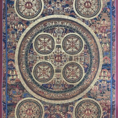Buddhist Hand-Painted Ten Mandala Thangka