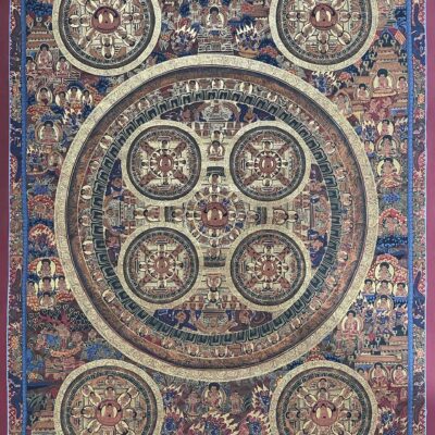 Buddhist Hand-Painted Ten Mandala Thangka