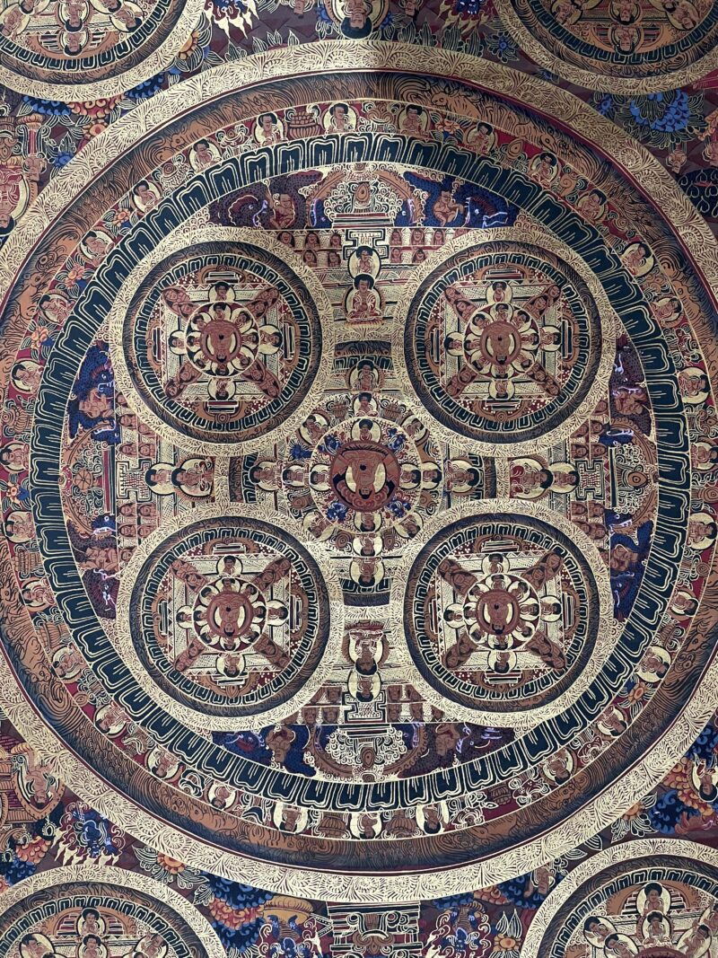 Buddhist Hand-Painted Ten Mandala Thangka - Image 5