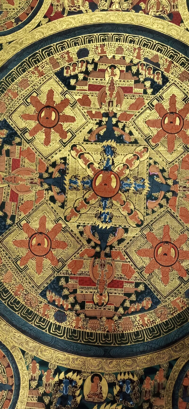 Buddhist Handmade Thangka – Pancha Mandala Thangka - Image 3