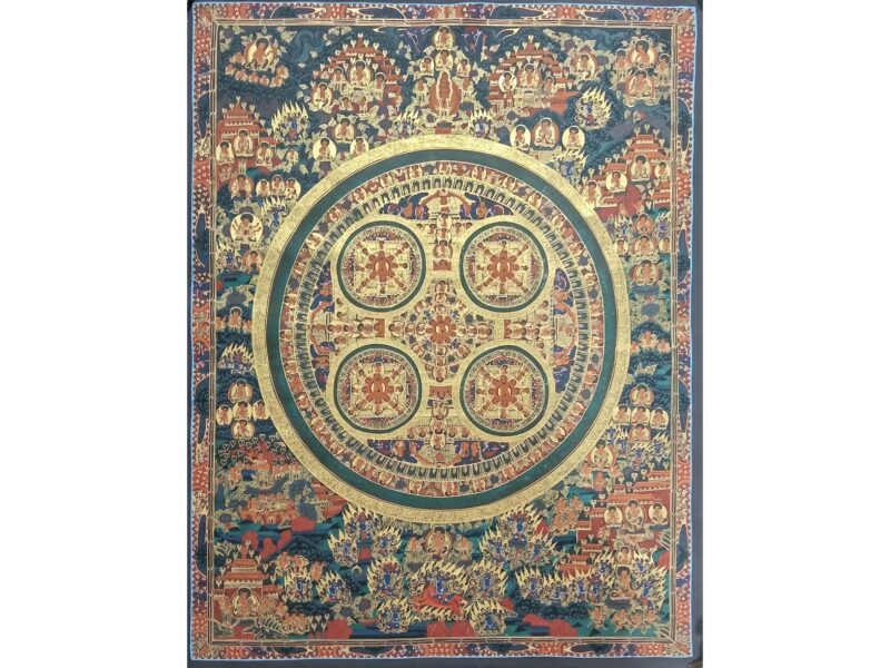 Buddhist Handmade Thangka – Pancha Mandala Thangka