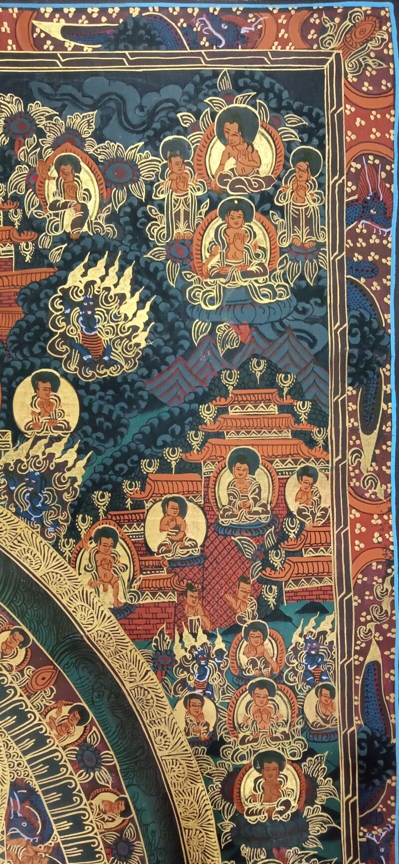Buddhist Handmade Thangka – Pancha Mandala Thangka - Image 4