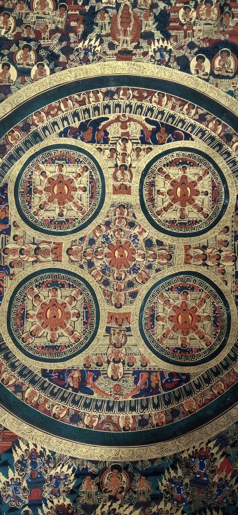 Buddhist Handmade Thangka – Pancha Mandala Thangka - Image 3