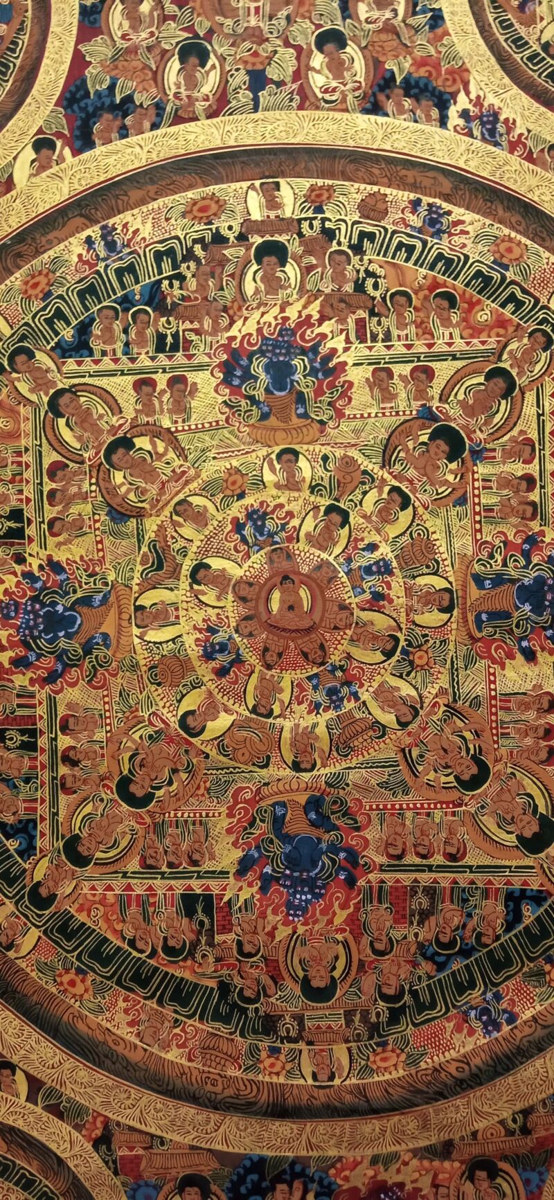 Buddhist Handmade Pancha Buddha Mandala Thangka - Image 6