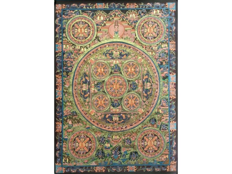 Buddhist Handmade Ten Mandala Thangka