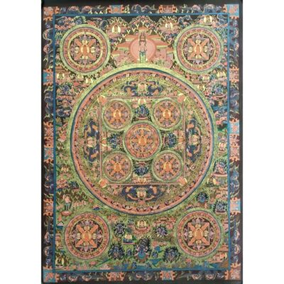 Buddhist Handmade Ten Mandala Thangka