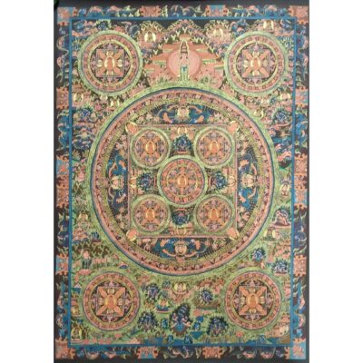 Buddhist Handmade Ten Mandala Thangka