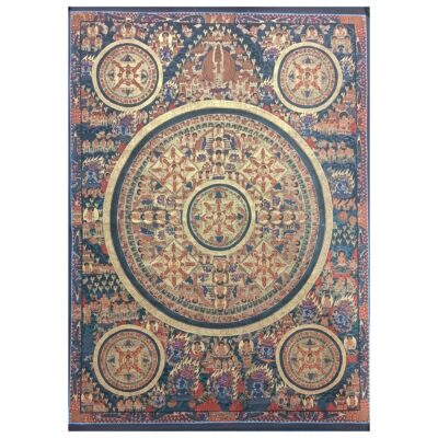 Buddhist Handmade Pancha Buddha Mandala Thangka