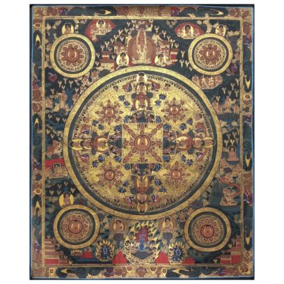 Buddhist Handmade Pancha Buddha Mandala Thangka