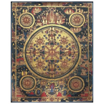 Buddhist Handmade Pancha Buddha Mandala Thangka