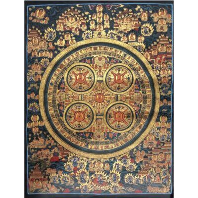 Buddhist Handmade Pancha Mandala Thangka