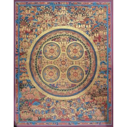 Five Mandala Thangka – Pancha Buddha Mandala Thangka