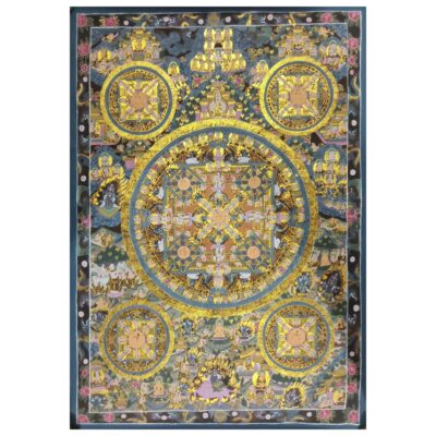 Pancha Buddha Mandala Thangka – Buddhist Handmade Thangka