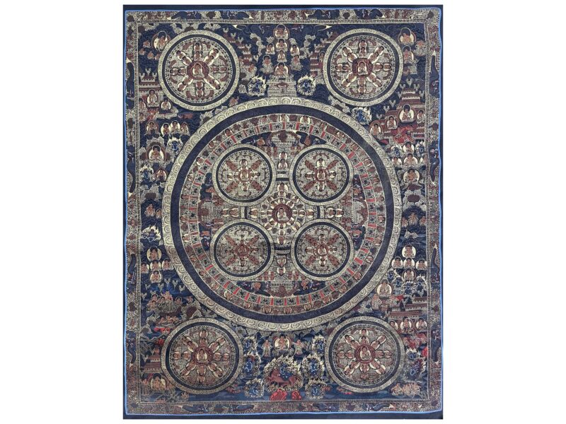 Tibetan Buddhist Thangka Painting – Ten Mandala, Hand-Painted