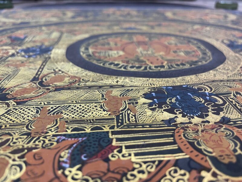 Tibetan Buddhist Thangka Painting – Pancha Buddha Mandala, Hand-Painted - Image 5