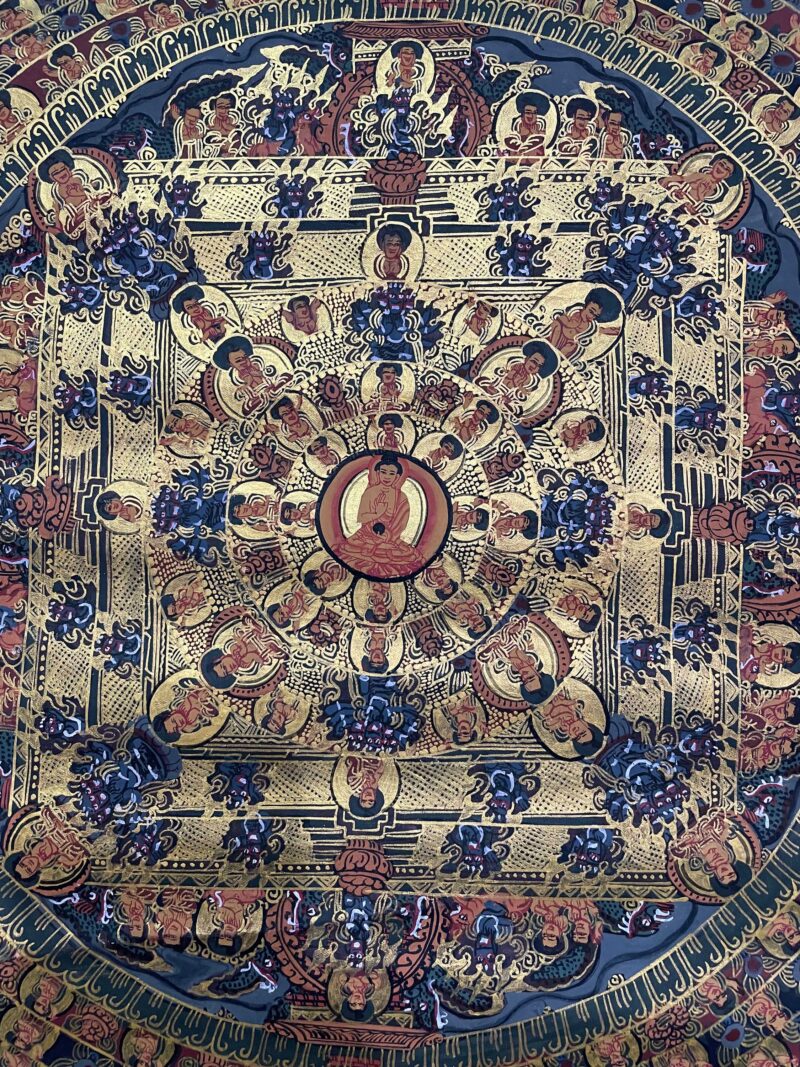 Tibetan Buddhist Thangka Painting – Buddha Mandala, Hand-Painted - Image 4