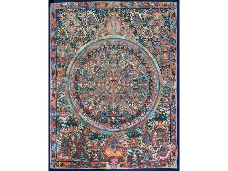 Tibetan Buddhist Thangka Painting – Buddha Mandala, Hand-Painted