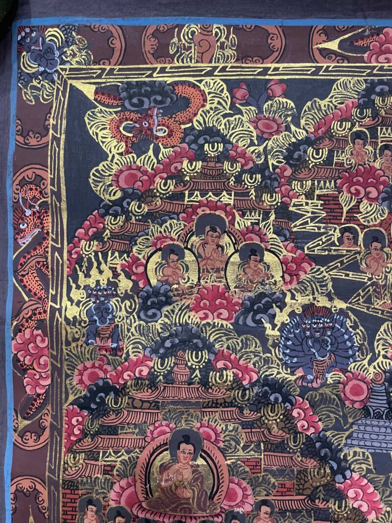 Tibetan Buddhist Thangka Painting – Buddha Mandala, Hand-Painted - Image 2