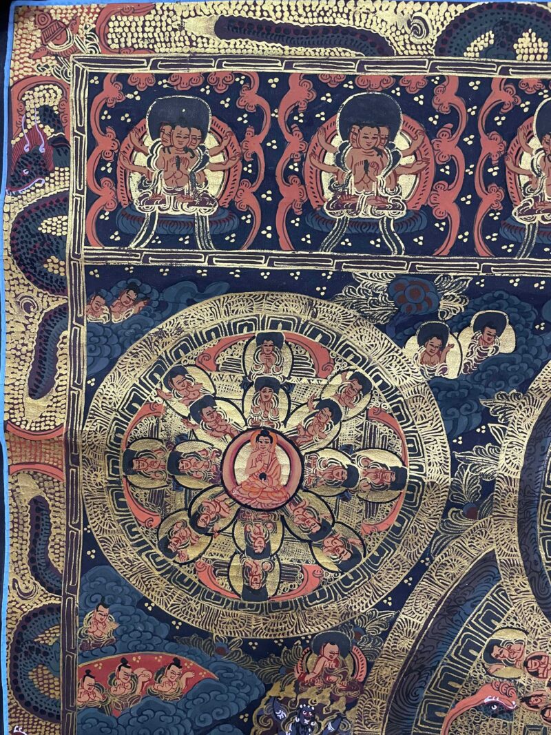 Tibetan Buddhist Thangka Painting – Seven Mandala, Hand-Painted - Image 2