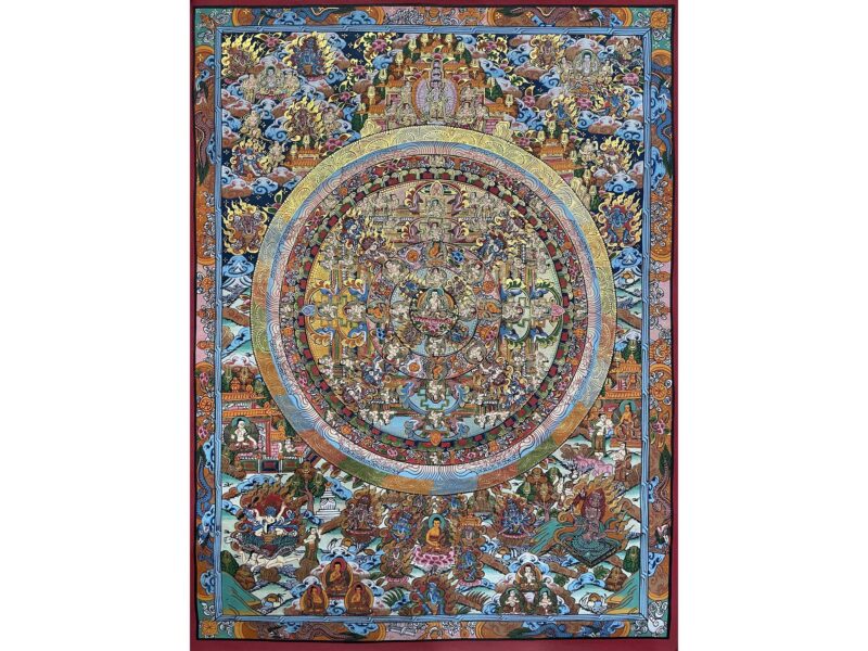 Tibetan Buddhist Thangka Painting – Buddha Mandala, Hand-Painted