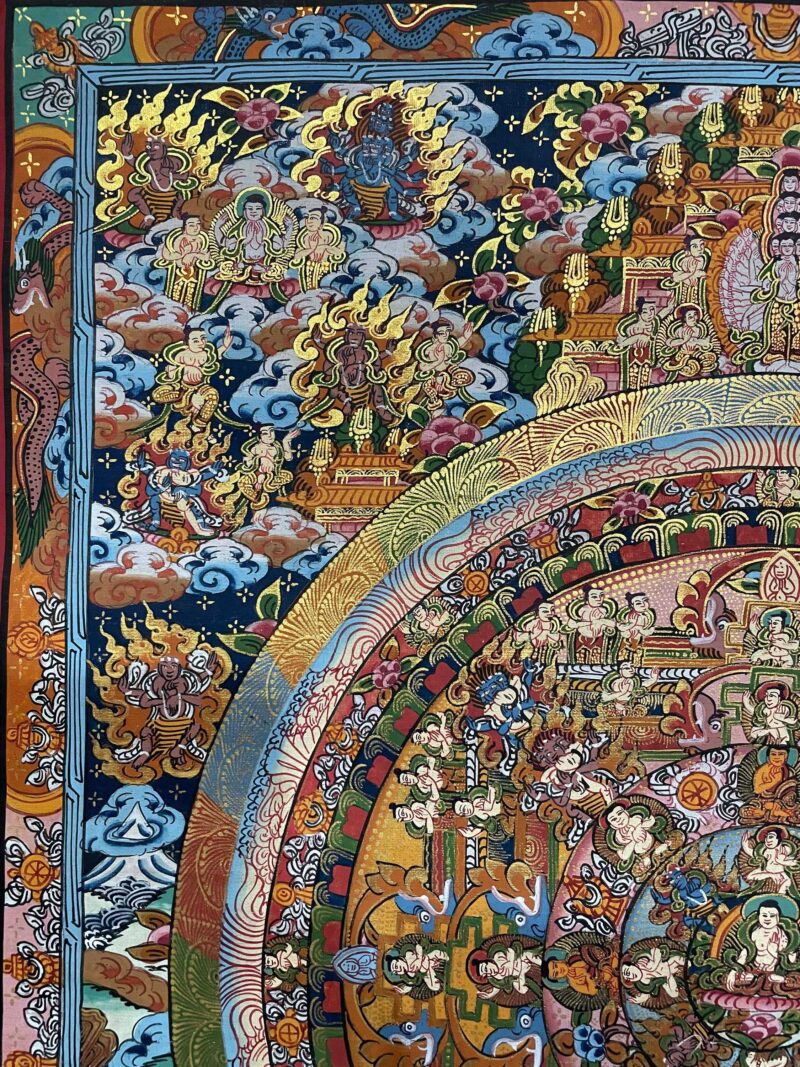 Tibetan Buddhist Thangka Painting – Buddha Mandala, Hand-Painted - Image 2