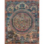 Tibetan Buddhist Thangka Painting – Hand-Painted Buddha Mandala