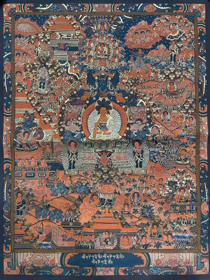 Tibetan Buddhist Thangka Painting – Hand-Painted Buddha Life Story - Image 7
