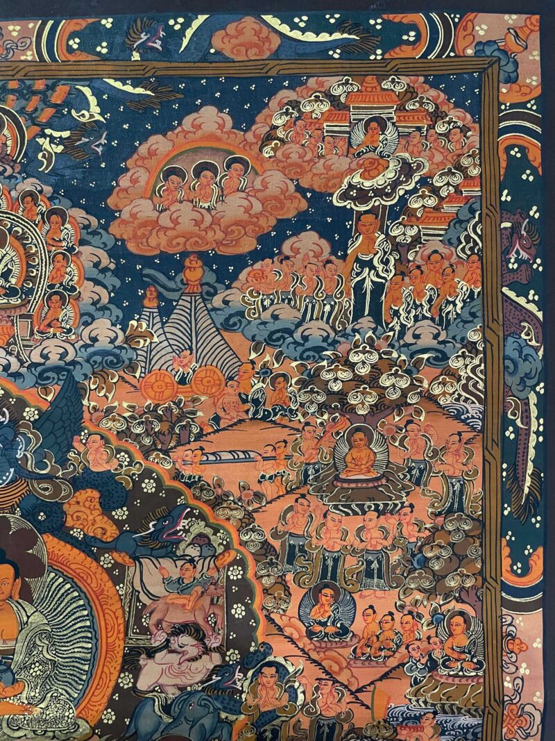 Tibetan Buddhist Thangka Painting – Hand-Painted Buddha Life Story - Image 5
