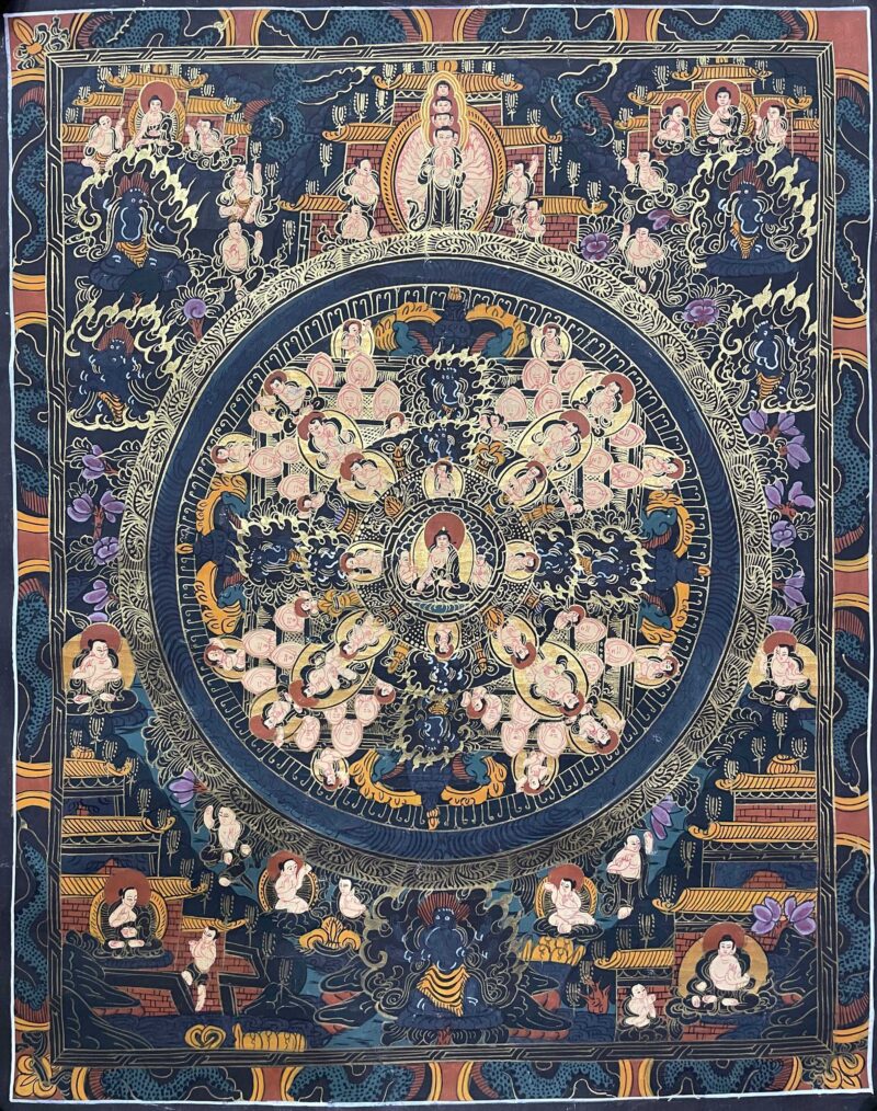 Tibetan Buddhist Thangka Painting – Hand-Painted Buddha Mandala - Image 5