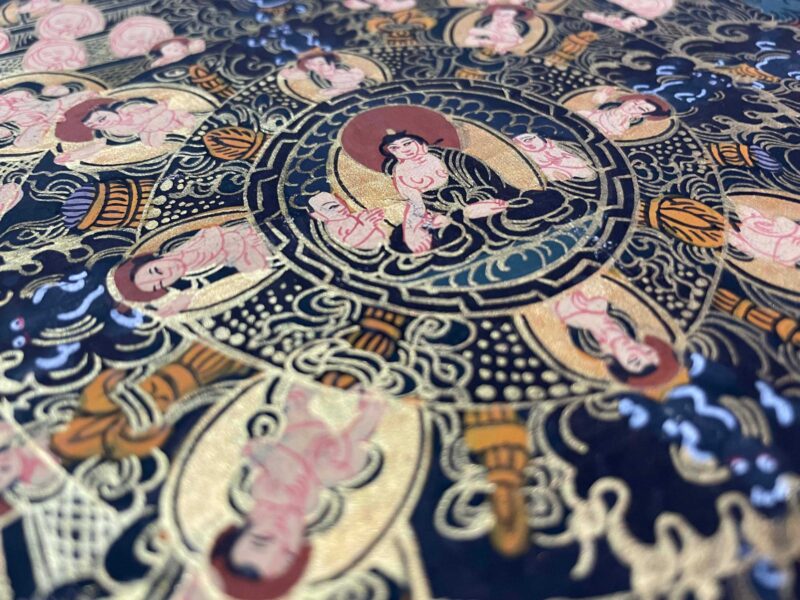 Tibetan Buddhist Thangka Painting – Hand-Painted Buddha Mandala - Image 4