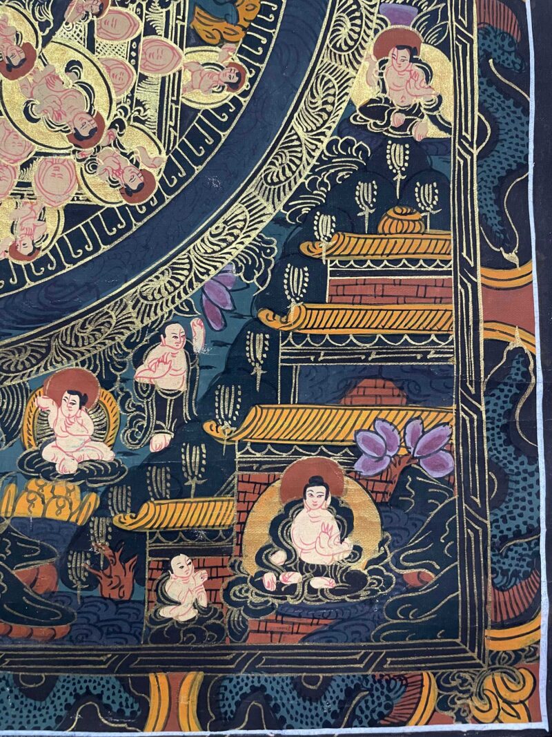 Tibetan Buddhist Thangka Painting – Hand-Painted Buddha Mandala - Image 6