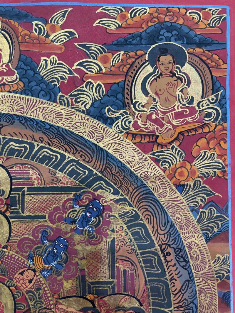 Tibetan Buddhist Thangka Painting – Hand-Painted Buddha Mandala - Image 3