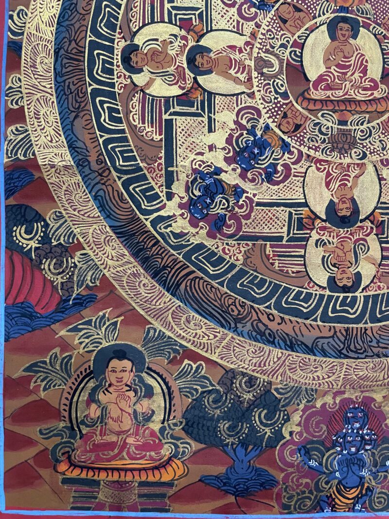 Tibetan Buddhist Thangka Painting – Hand-Painted Buddha Mandala - Image 4